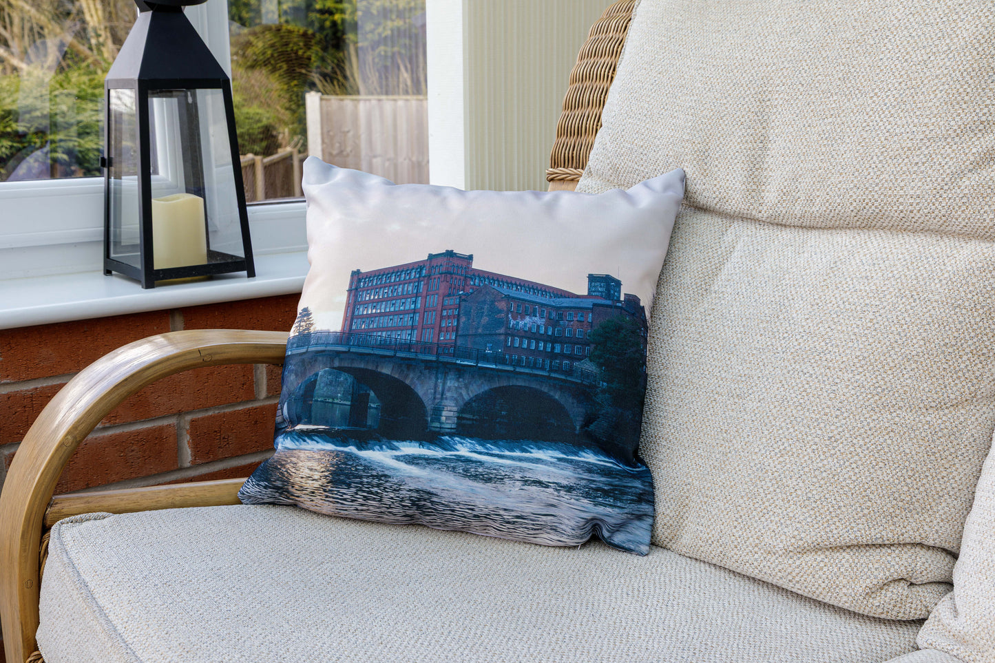 Belper Mills Sunrise, Derbyshire - 46x46cm Double Sided Faux Canvas Cushion