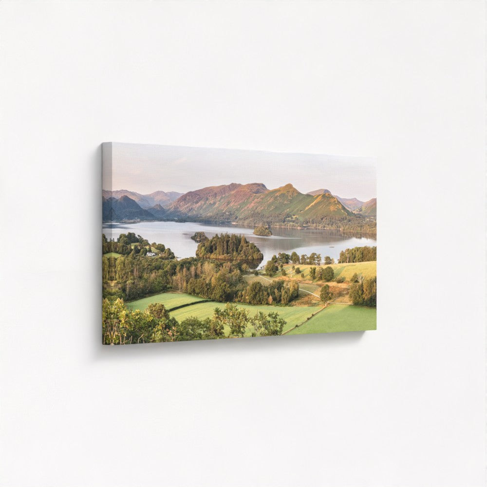 Derwent Water from Castle Head Sunrise - Panoramic Print / Framed / Canvas Photographic Wall Art