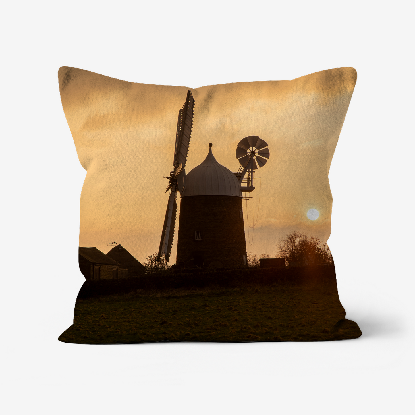 Heage Windmill Sunset, Derbyshire - 46x46cm Double Sided Faux Canvas Cushion