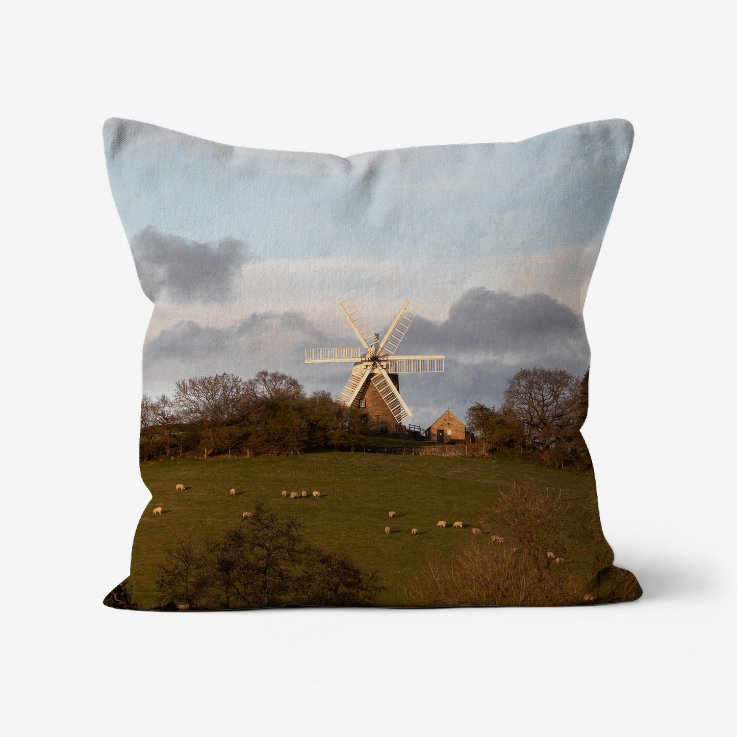 Heage Windmill Sunset, Derbyshire - 46x46cm Double Sided Faux Canvas Cushion
