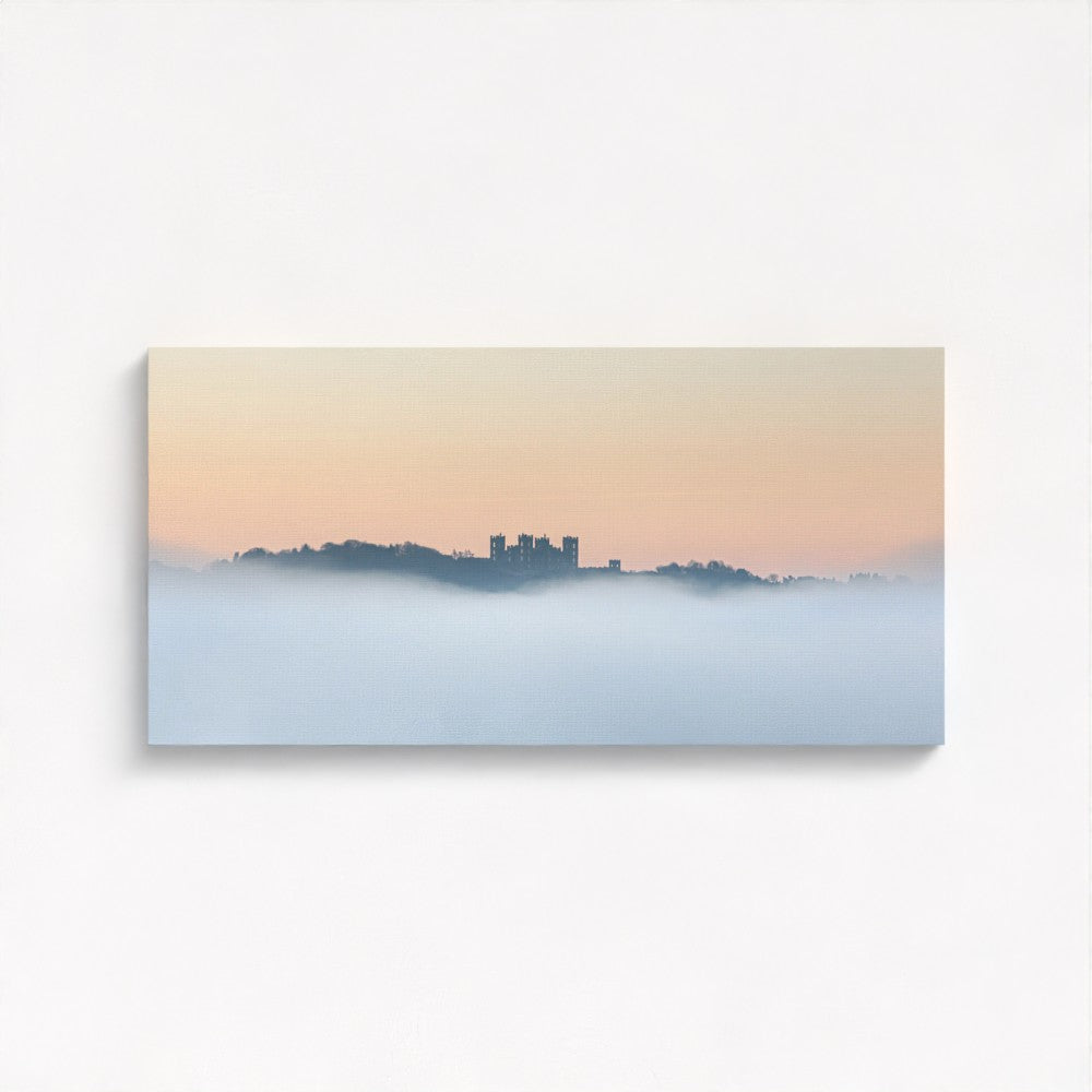 Riber Castle in the mist, Matlock, Derbyshire - Panoramic Print / Framed / Canvas Photographic Wall Art
