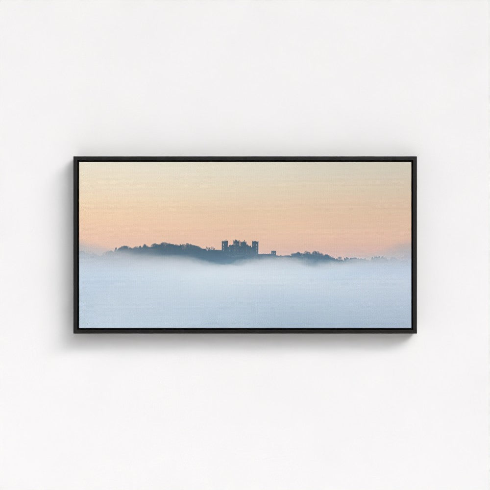 Riber Castle in the mist, Matlock, Derbyshire - Panoramic Print / Framed / Canvas Photographic Wall Art
