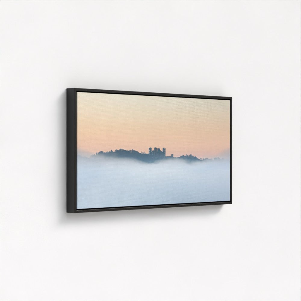 Riber Castle in the mist, Matlock, Derbyshire - Panoramic Print / Framed / Canvas Photographic Wall Art