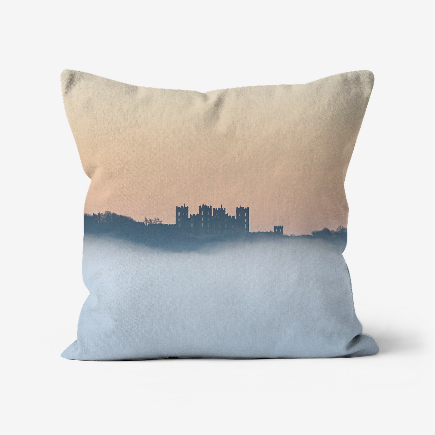 Misty Riber Castle, Derbyshire - 46x46cm Double Sided Faux Canvas Cushion