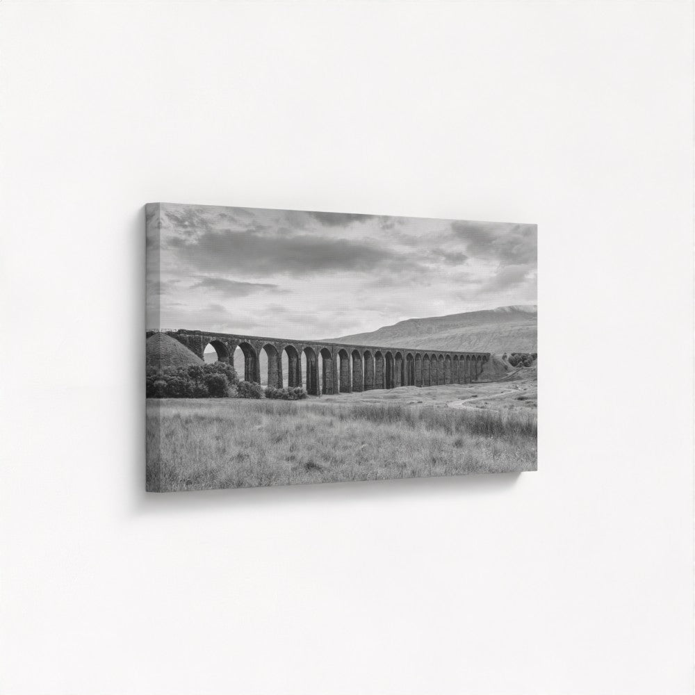 Ribblehead Viaduct black and white, Yorkshire - Panoramic Print / Framed / Canvas Photographic Wall Art