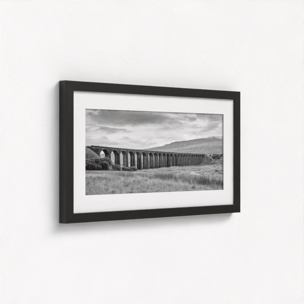 Ribblehead Viaduct black and white, Yorkshire - Panoramic Print / Framed / Canvas Photographic Wall Art