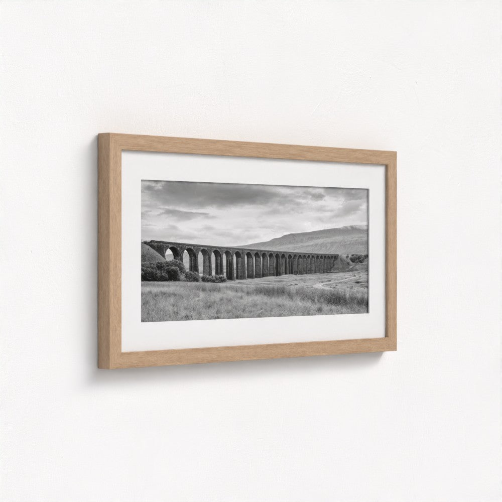 Ribblehead Viaduct black and white, Yorkshire - Panoramic Print / Framed / Canvas Photographic Wall Art