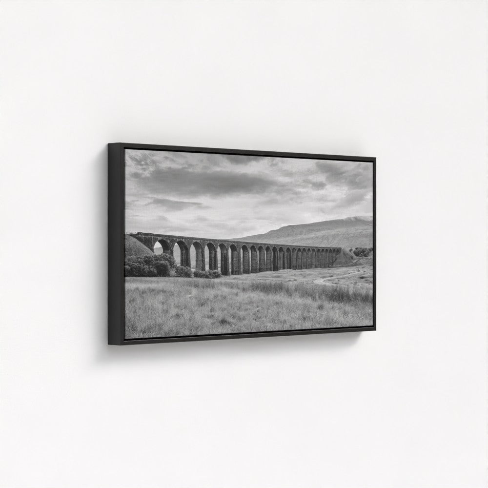 Ribblehead Viaduct black and white, Yorkshire - Panoramic Print / Framed / Canvas Photographic Wall Art