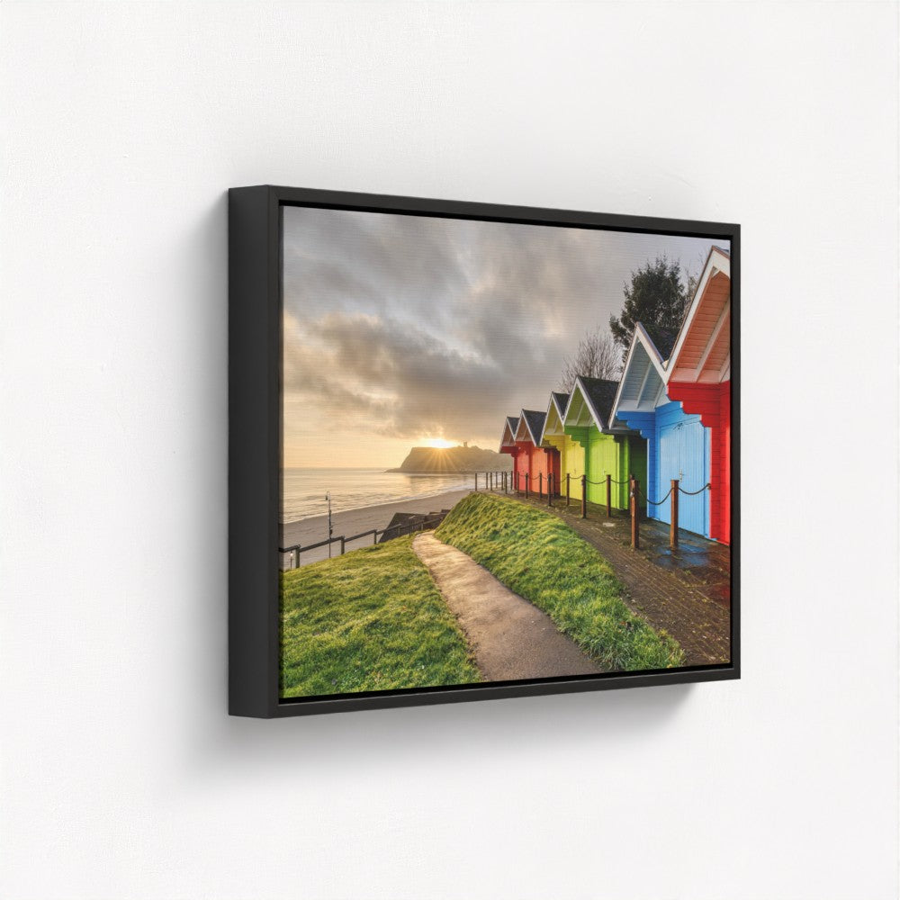 Scarborough Beach Huts Sunrise - Print / Framed / Canvas Photographic Wall Art