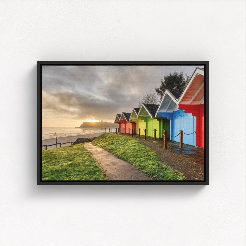 Scarborough Beach Huts Sunrise - Print / Framed / Canvas Photographic Wall Art