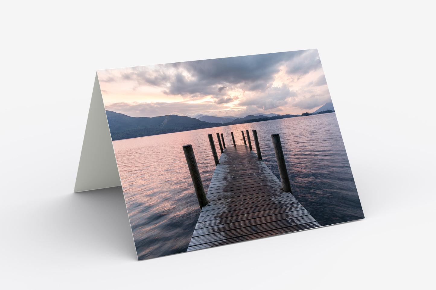 Ashness Jetty Sunset, Lake District - Blank Inside, A5 Greetings Card with Envelope