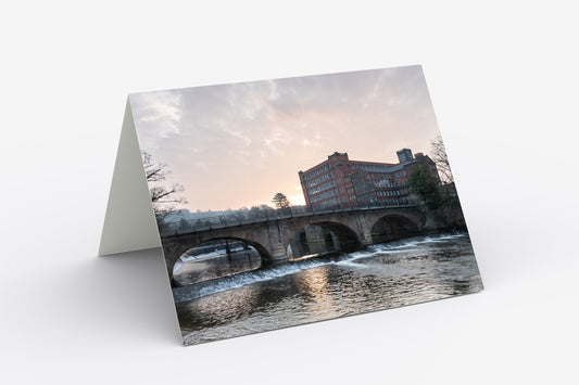 Belper Mills Sunrise - Blank Inside, A5 Greetings Card with Envelope