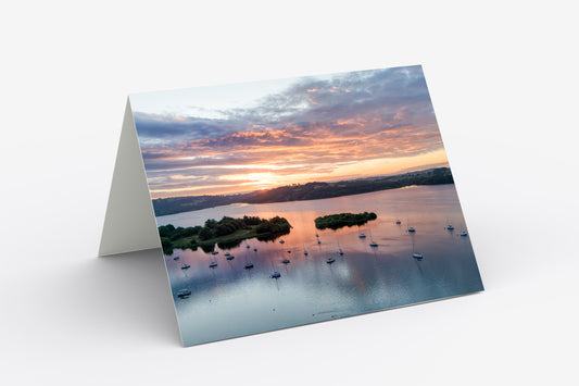 Carsington Water Sunrise, Derbyshire - Blank Inside, A5 Greetings Card with Envelope