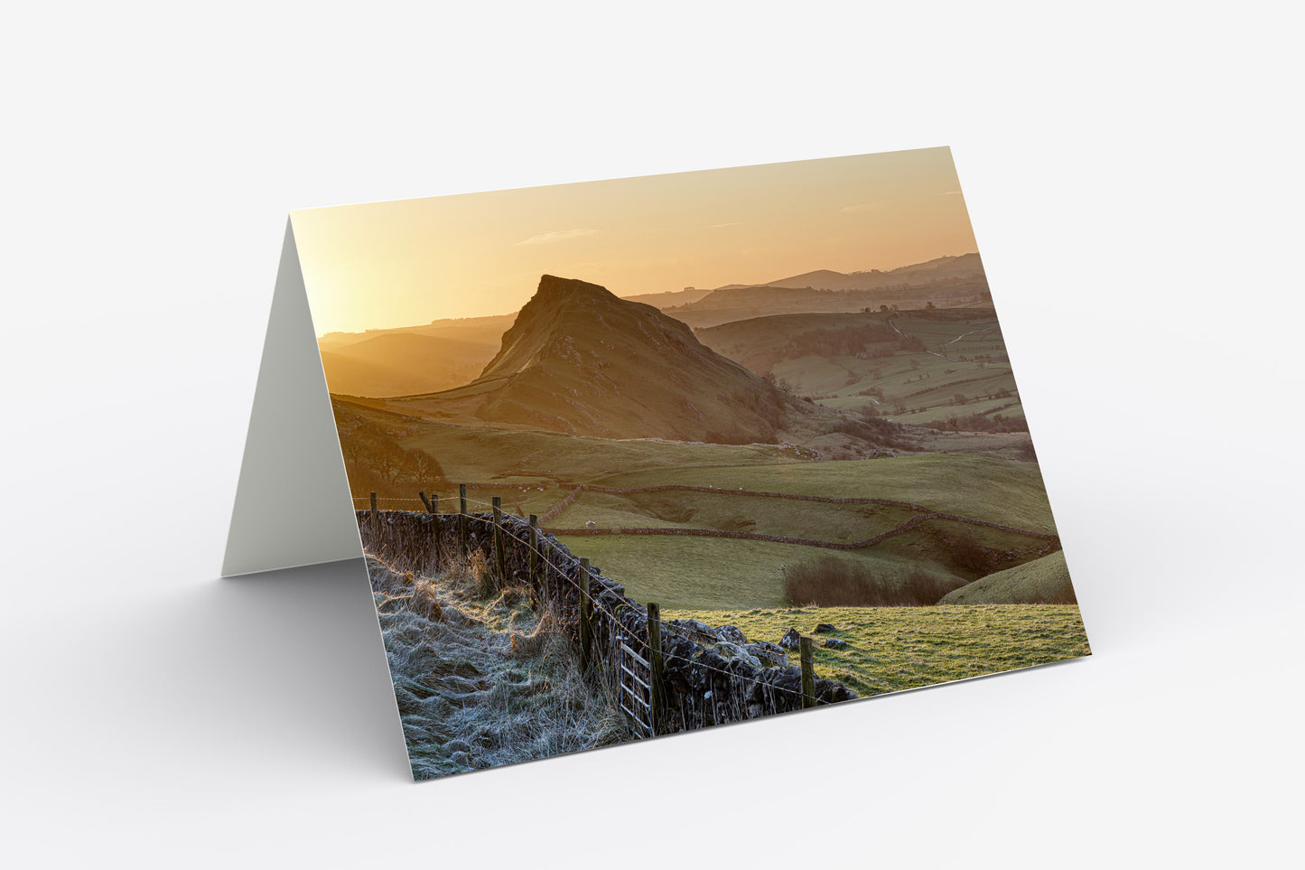 Chrome Hill Sunrise, Peak District - Blank Inside, A5 Greetings Card with Envelope