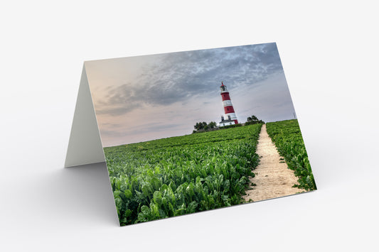 Happisburgh Lighthouse - Blank Inside, A5 Greetings Card with Envelope