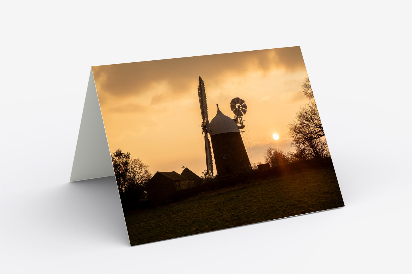 Heage Windmill Sunset - Blank Inside, A5 Greetings Card with Envelope