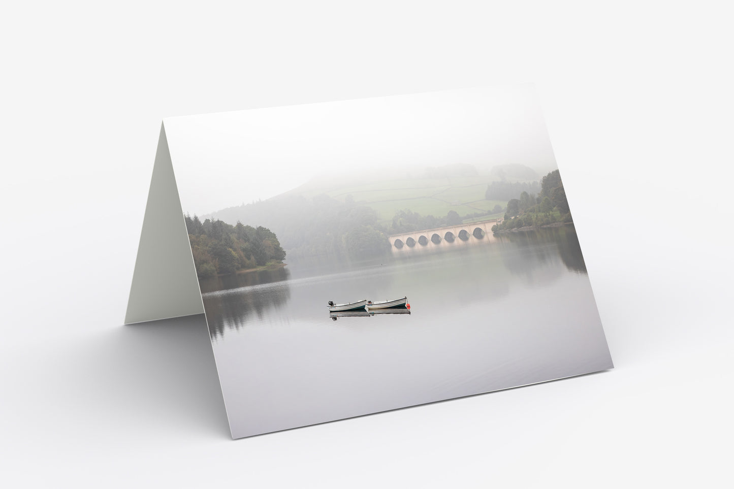 Misty Ladybower Reservoir - Blank Inside, A5 Greetings Card with Envelope