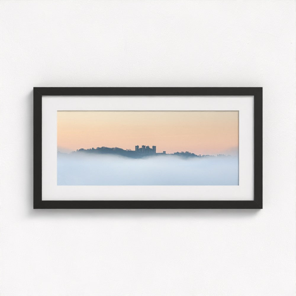 Riber Castle in the mist, Matlock, Derbyshire - Panoramic Print / Framed / Canvas Photographic Wall Art