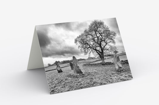 Robin Hoods Stride and Stone Circle - Blank Inside, A5 Greetings Card with Envelope