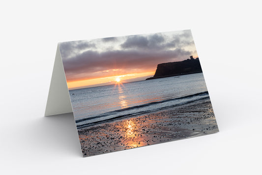 Scarborough Beach Sunrise - Blank Inside, A5 Greetings Card with Envelope