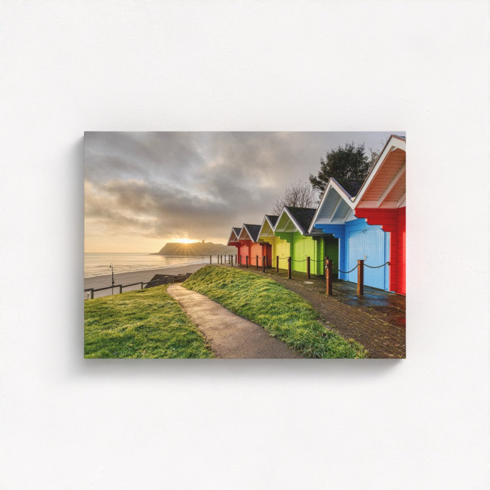 Scarborough Beach Huts Sunrise - Print / Framed / Canvas Photographic Wall Art