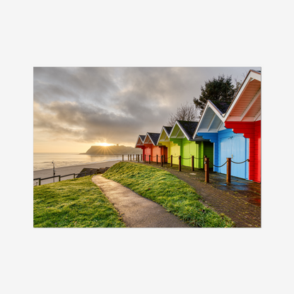 Scarborough Beach Huts Sunrise - Print / Framed / Canvas Photographic Wall Art