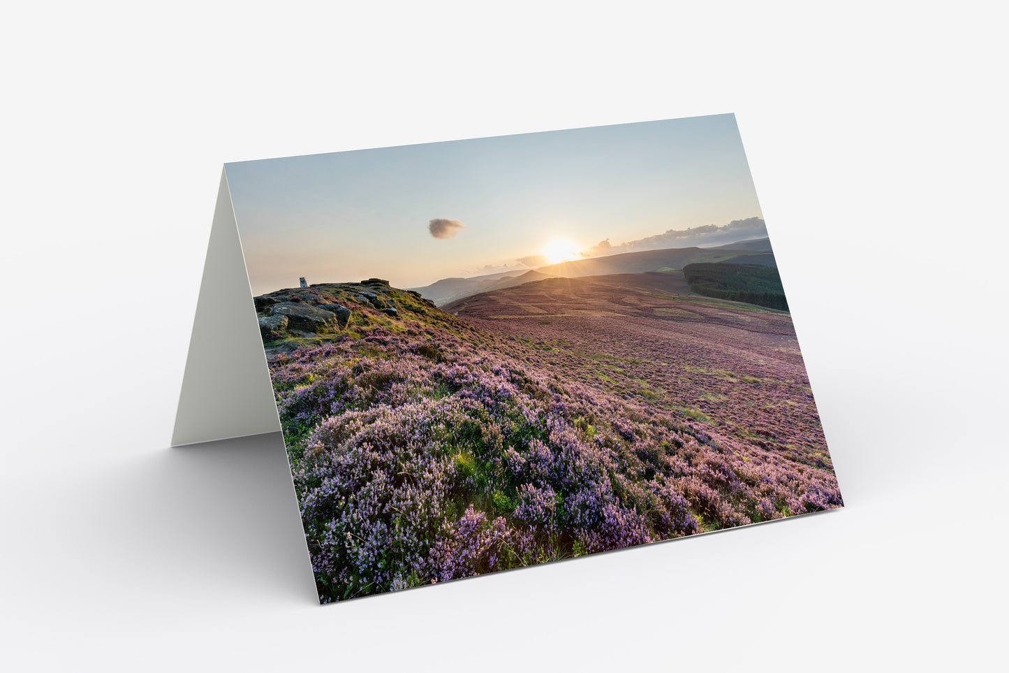 Win Hill Sunset - Blank Inside, A5 Greetings Card with Envelope