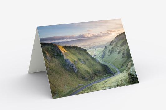 Winnats Pass Sunrise, Peak District - Blank Inside, A5 Greetings Card with Envelope