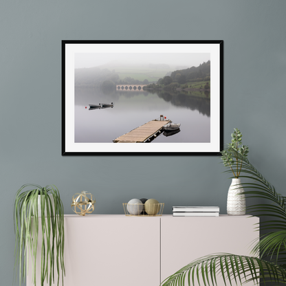 Misty Ladybower Reservoir and Jetty - Print / Framed / Canvas Photographic Wall Art