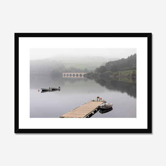 Misty Ladybower Reservoir and Jetty - Print / Framed / Canvas Photographic Wall Art