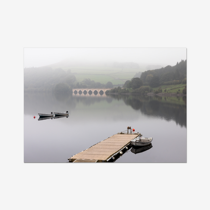 Misty Ladybower Reservoir and Jetty - Print / Framed / Canvas Photographic Wall Art